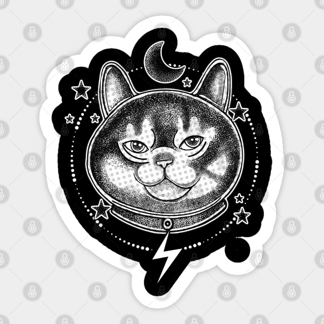 Cats space cat dotwork Sticker by Meakm